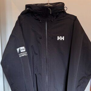 Helly Hansen HH Black Hooded Waterproof Rain Jacket (Helly Tech) – L/G